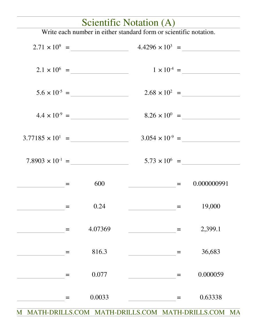 Scientific Notation Worksheet 8th Grade the Scientific Notation Old Math Worksheet