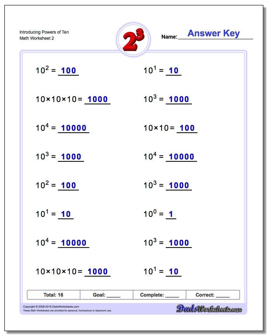 Scientific Notation Worksheet Answer Key Powers Of Ten and Scientific Notation