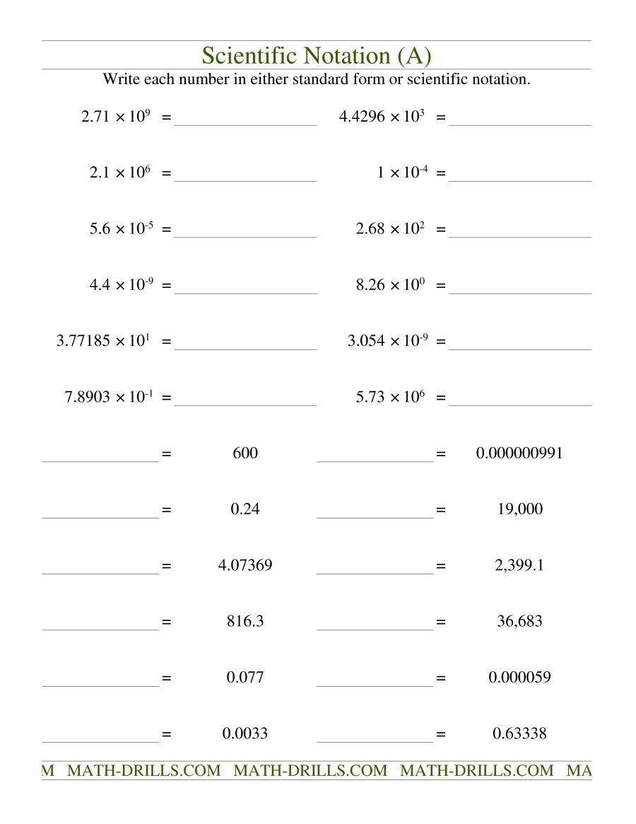 Scientific Notation Worksheet with Answers Pin On Printable Blank Worksheet Template