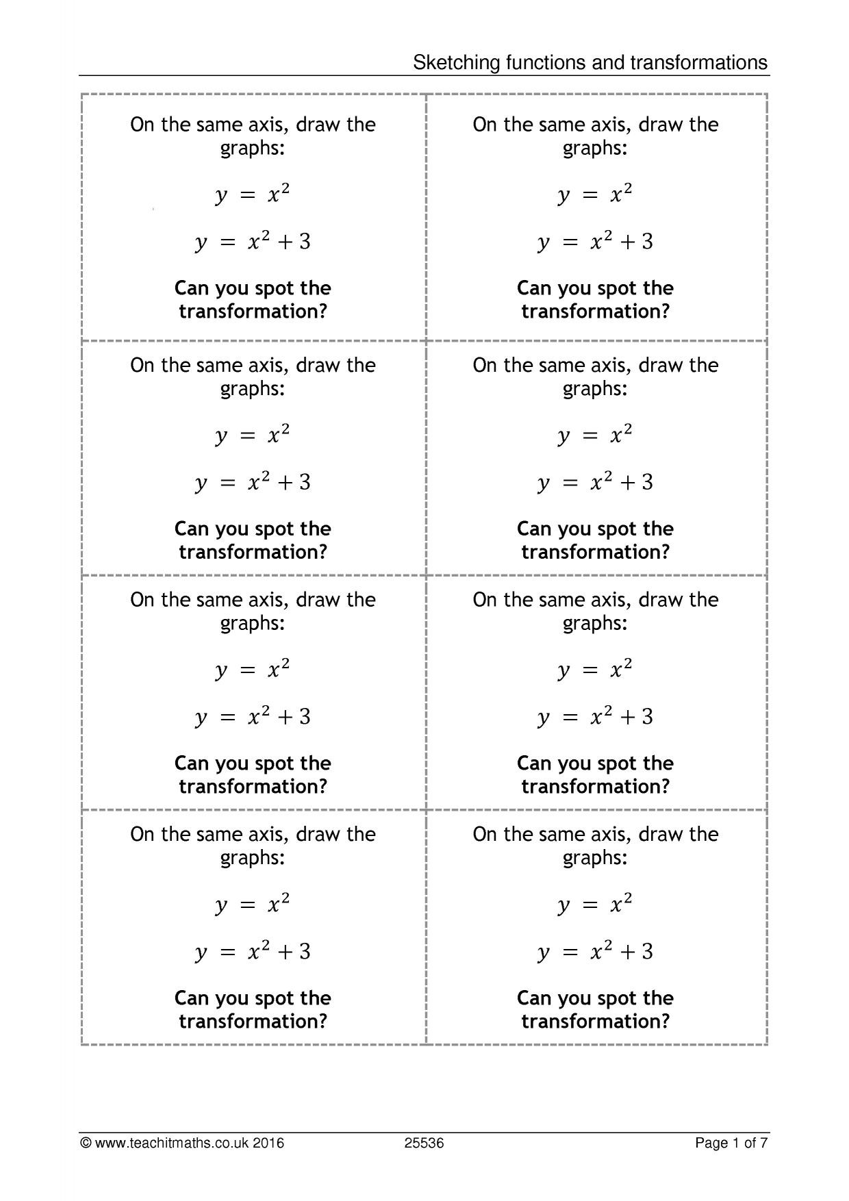 Sequence Of Transformations Worksheet Transformations Search Results Teachit Maths