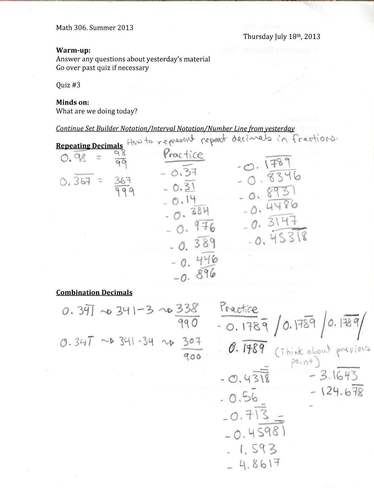 Set Builder Notation Worksheet Gyles Summer Math 2013 2013