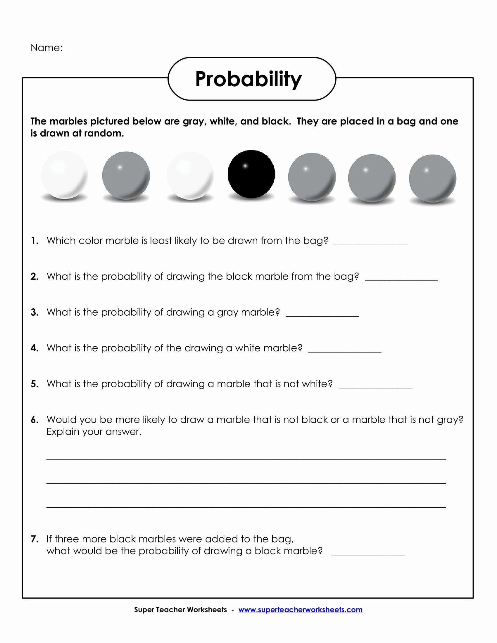 Simple Probability Worksheet Pdf Simple Probability Worksheet Pdf Lovely 9 Math Worksheets