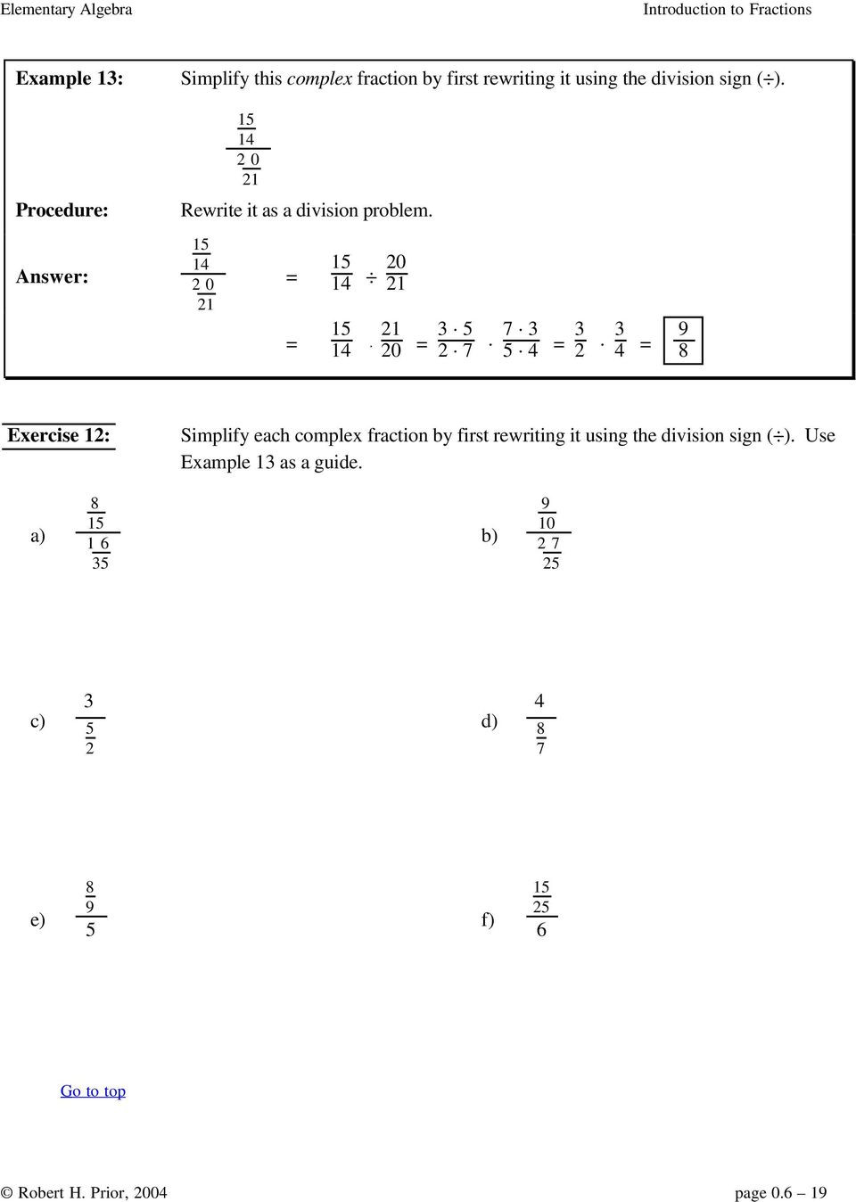 Simplifying Complex Fractions Worksheet Introduction to Fractions Pdf Free Download