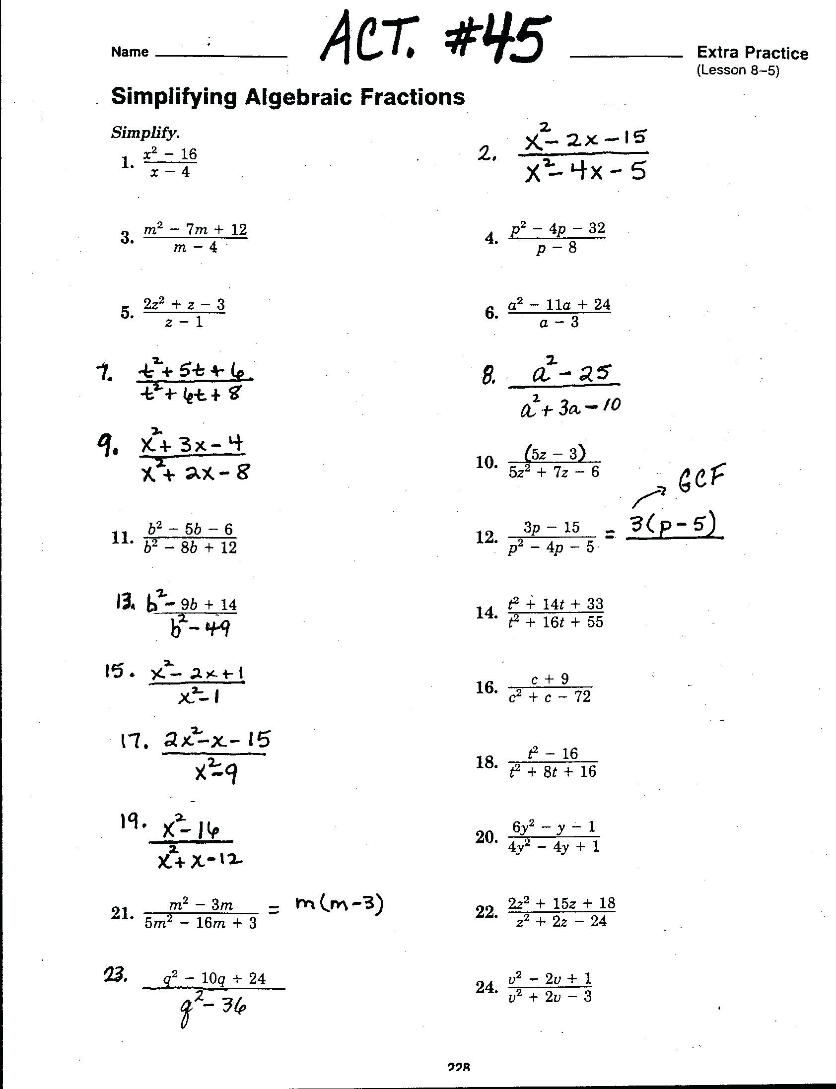 Simplifying Rational Expressions Worksheet Addition Rational Expressions Worksheet