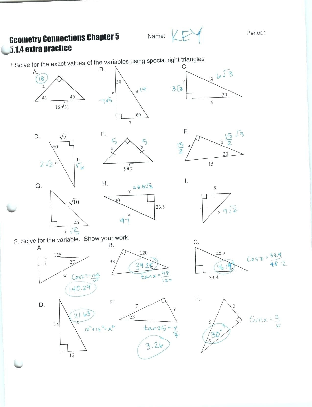 Soh Cah toa Worksheet Trigonometry Worksheet Excel
