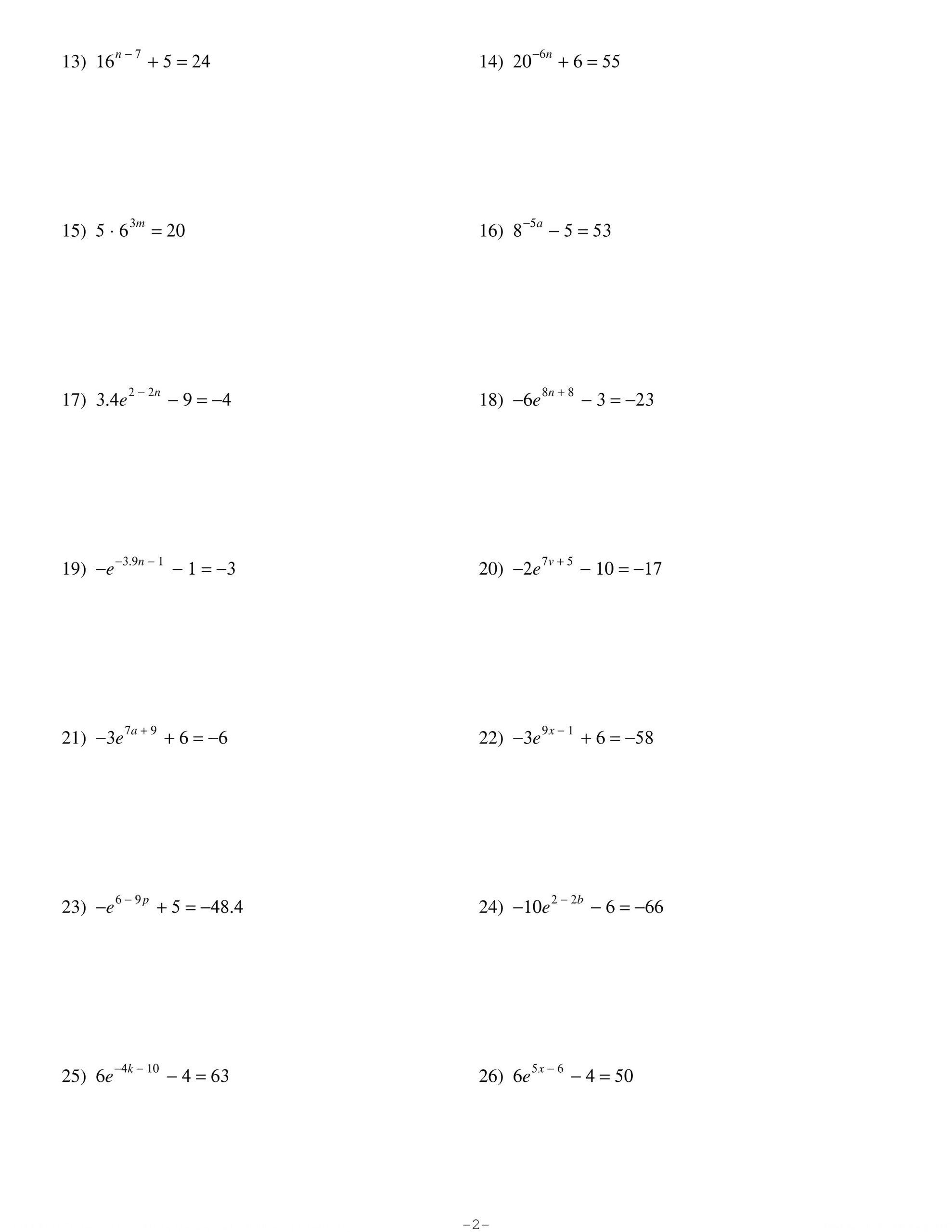 Solve Radical Equations Worksheet Worksheet solving Exponents