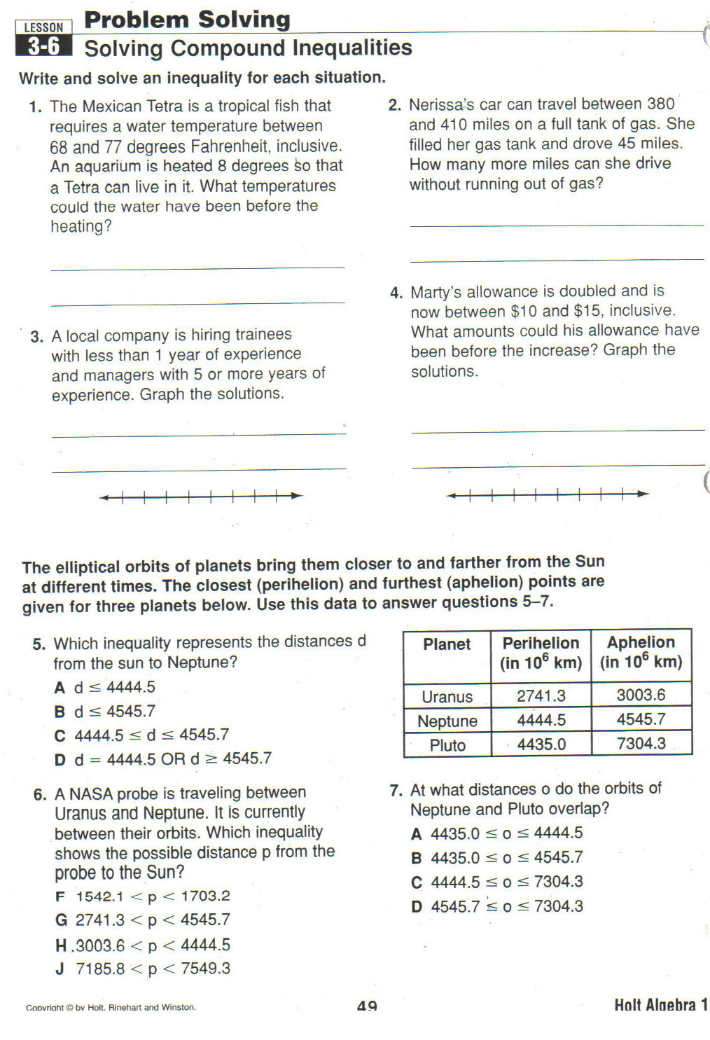 Solving Compound Inequalities Worksheet Learning Experience