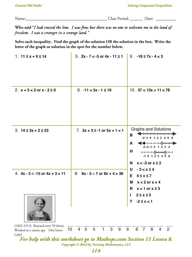 Solving Compound Inequalities Worksheet Pound Inequalities
