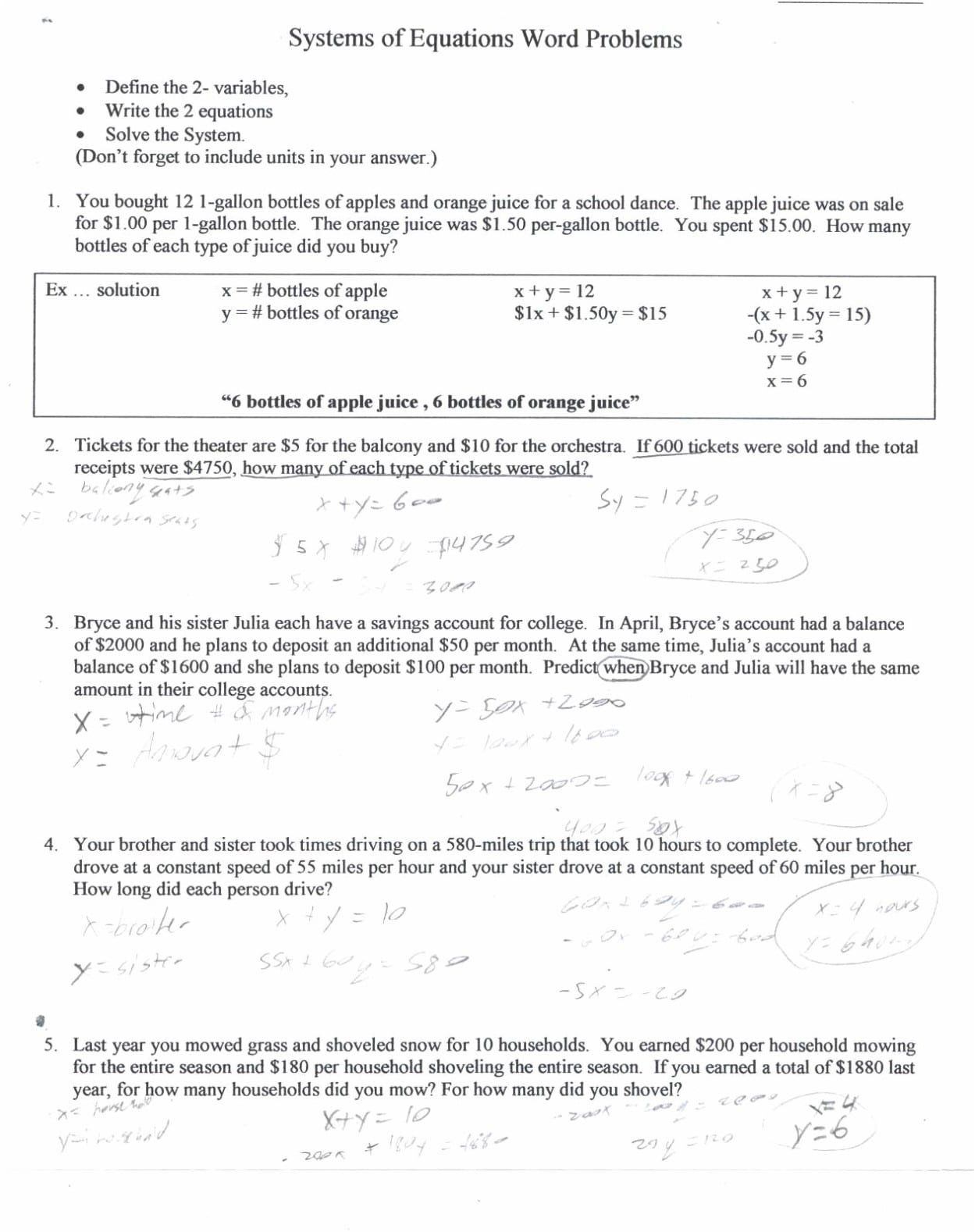 Solving Equations Word Problems Worksheet Linear Programming Word Problems Worksheet