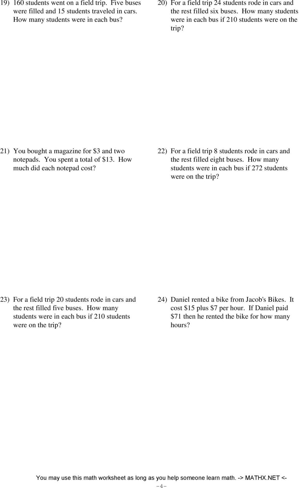 Solving Equations Word Problems Worksheet Two Step Equations Word Problems Integers Pdf Free