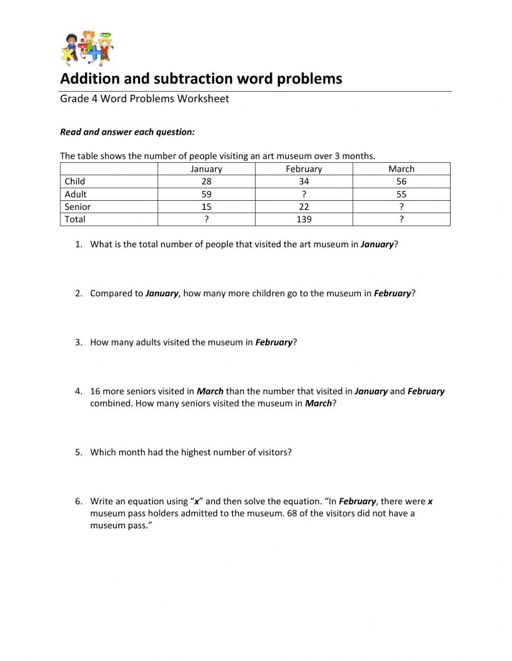 Solving Equations Word Problems Worksheet Word Problems Interactive Worksheet