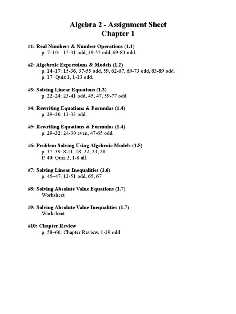 Solving Linear Inequalities Worksheet Algebra 2 assignment Sheet