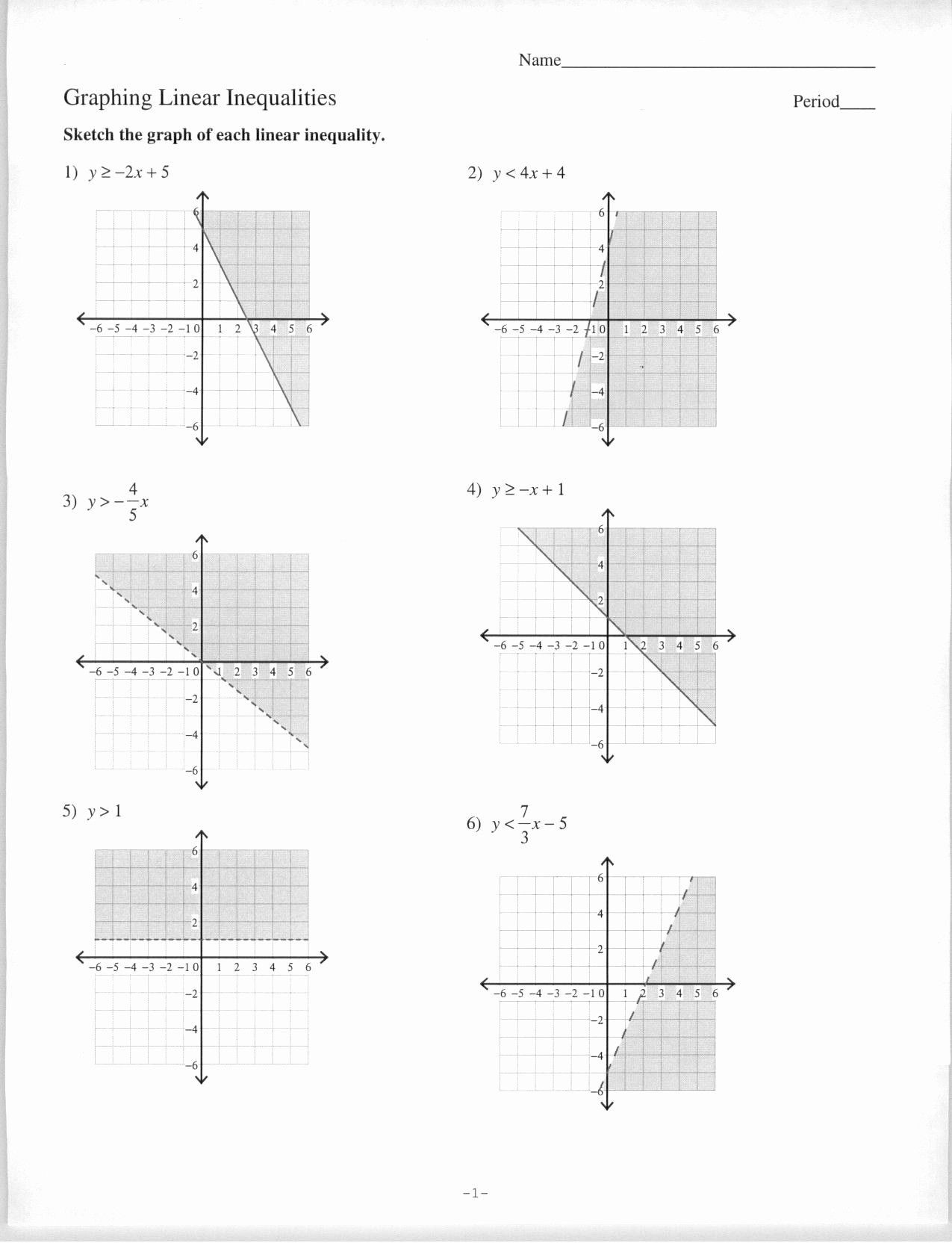 Solving Linear Inequalities Worksheet Evaluate Equations Worksheet