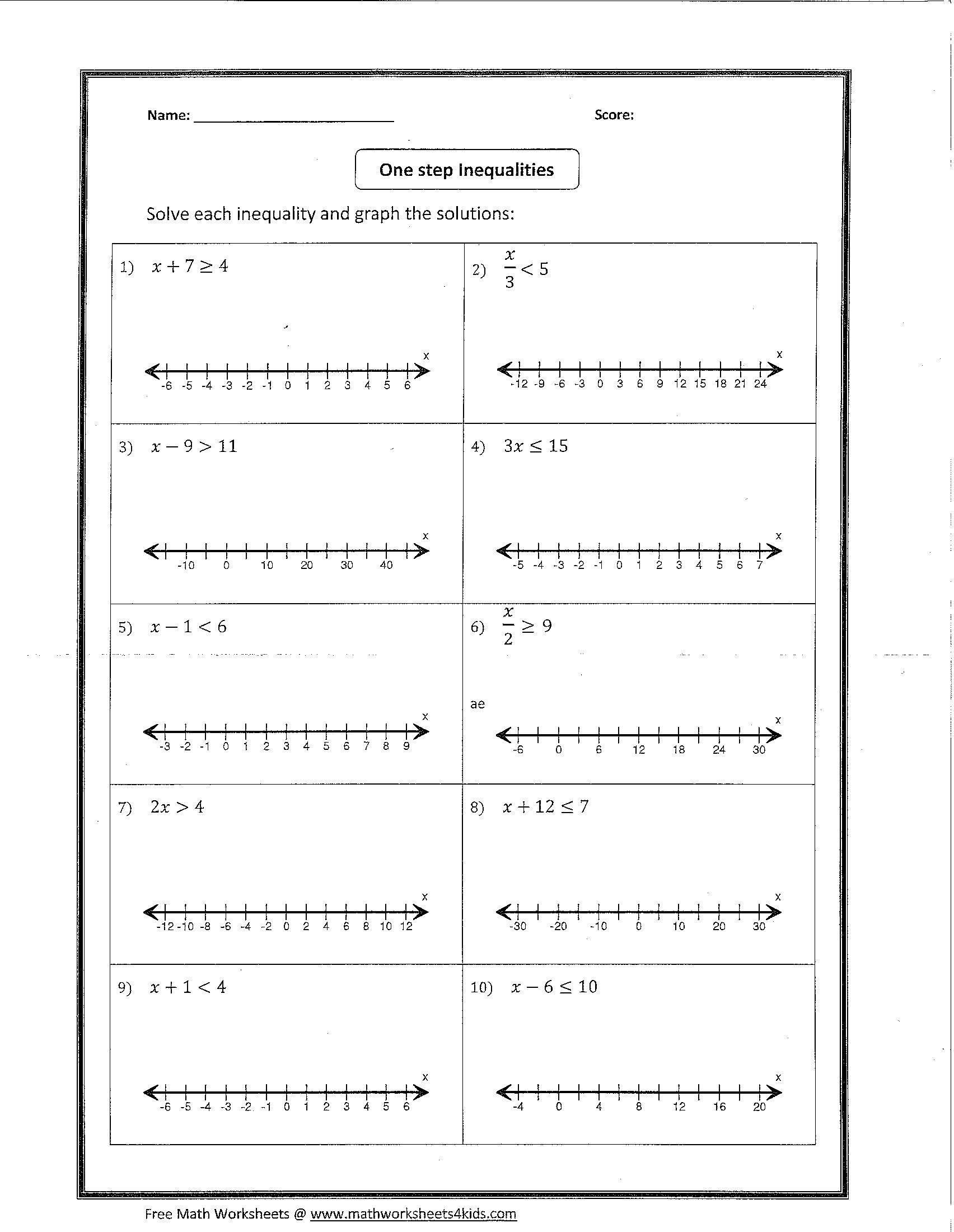 Solving Linear Inequalities Worksheet Lovely Linear Equations Worksheet with Answers