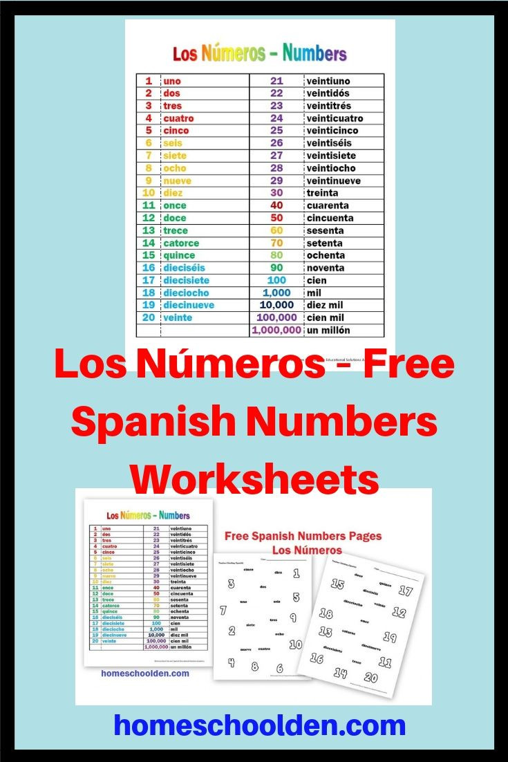 Spanish Numbers Worksheet 1 100 Los Nºmeros – Free Spanish Numbers Worksheets