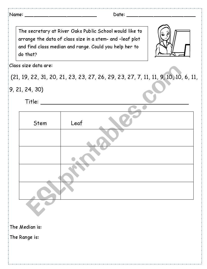 Stem and Leaf Plots Worksheet English Worksheets Stem and Leaf Plot