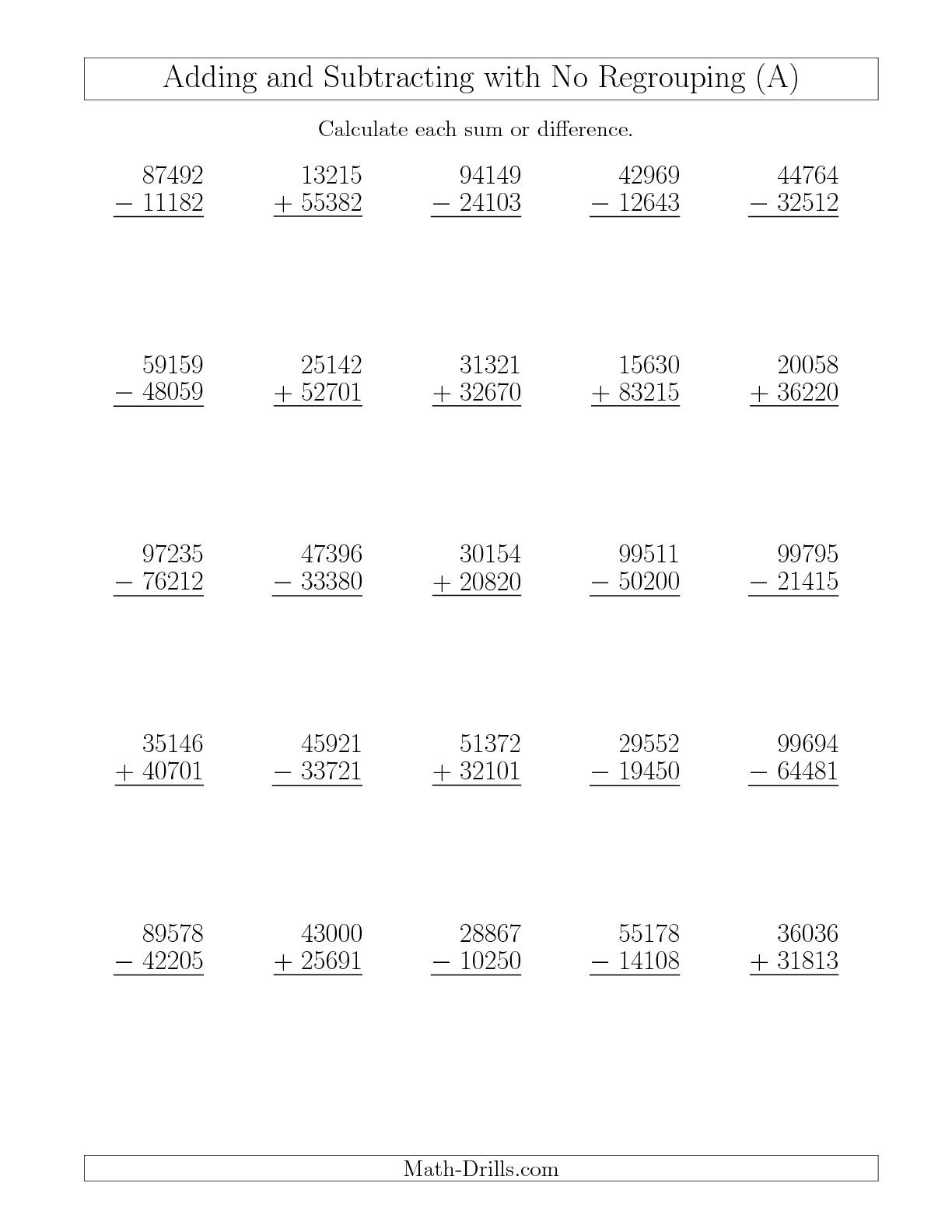 Subtracting Across Zero Worksheet Ninja Subtraction Borrowing Worksheet