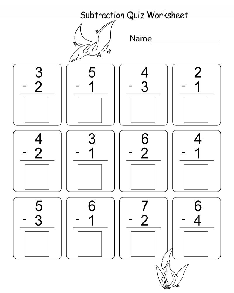 Subtraction Worksheet for Kindergarten Free Printable Math Worksheets for Kindergarten and First