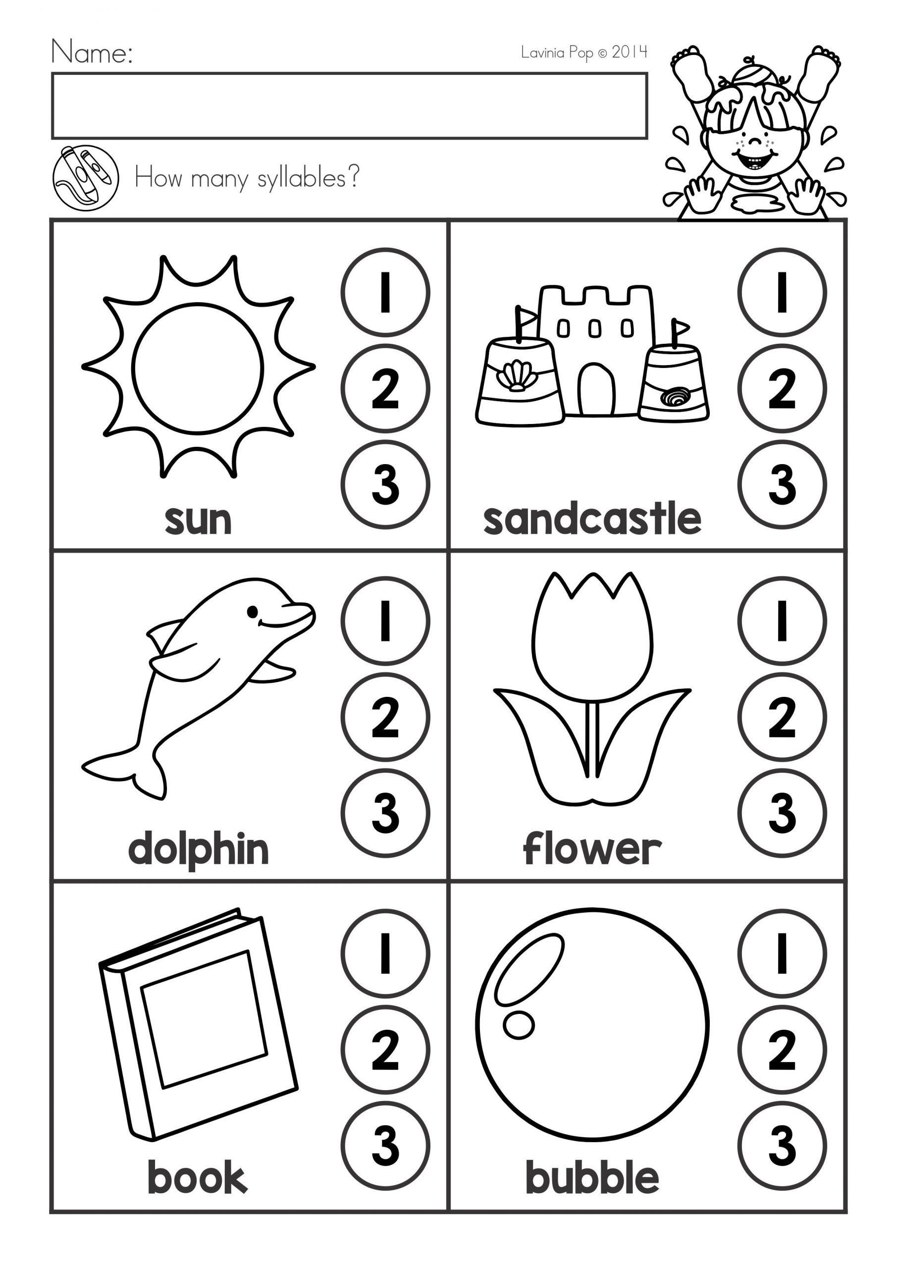 Syllables Worksheet for Kindergarten Pin On Examples Printable Kindergarten Worksheets