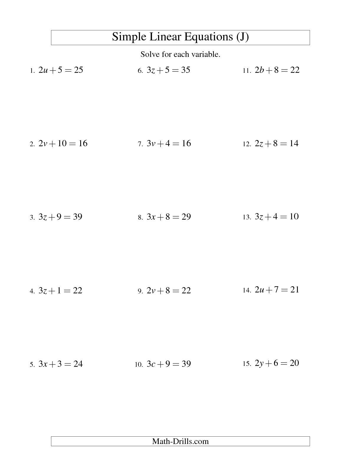 Systems Of Equations Worksheet Pdf the solving Linear Equations form Ax B = C J Math