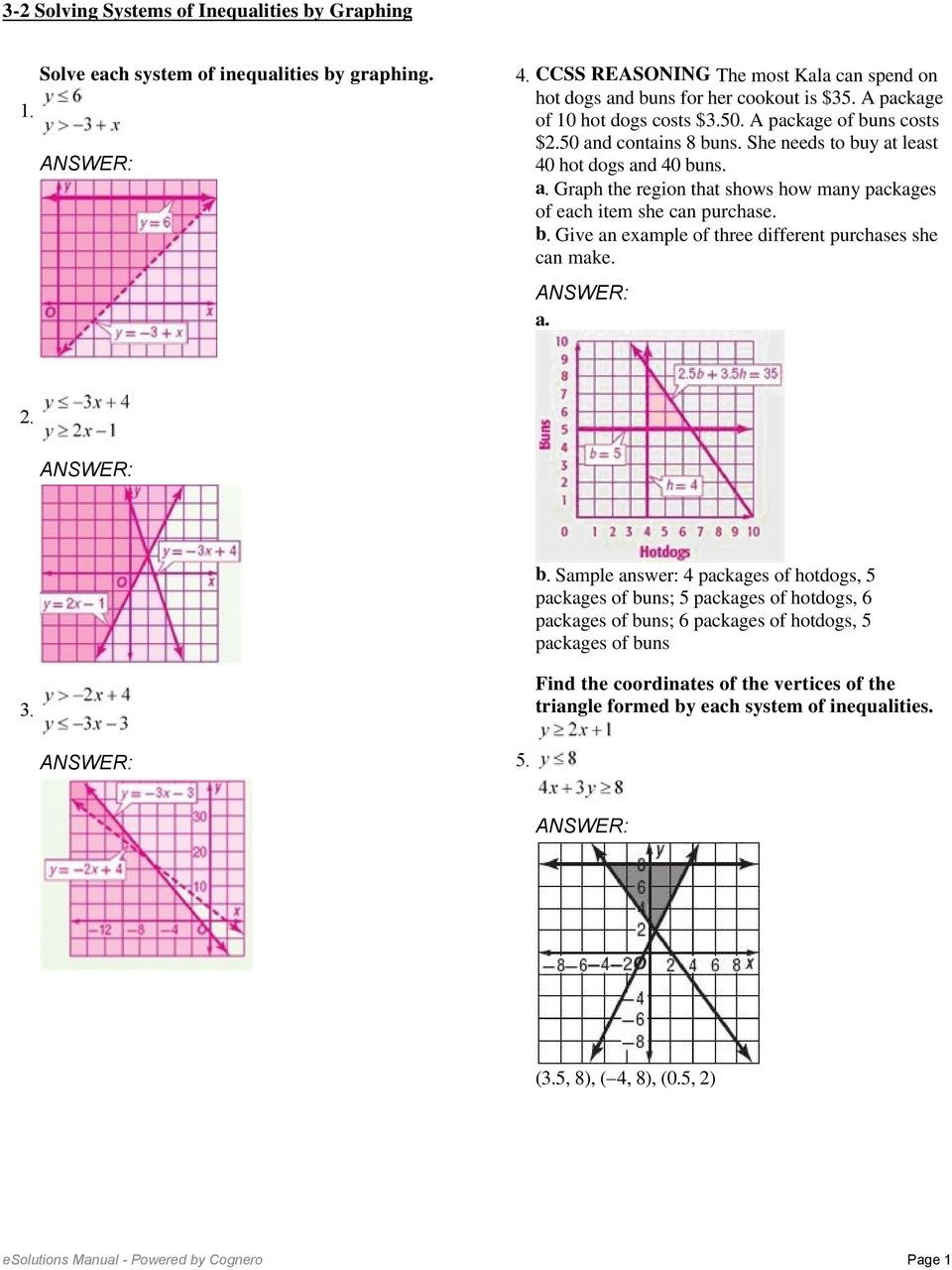 Systems Of Linear Inequalities Worksheet 3 2 solving Systems Of Inequalities by Graphing solve Each