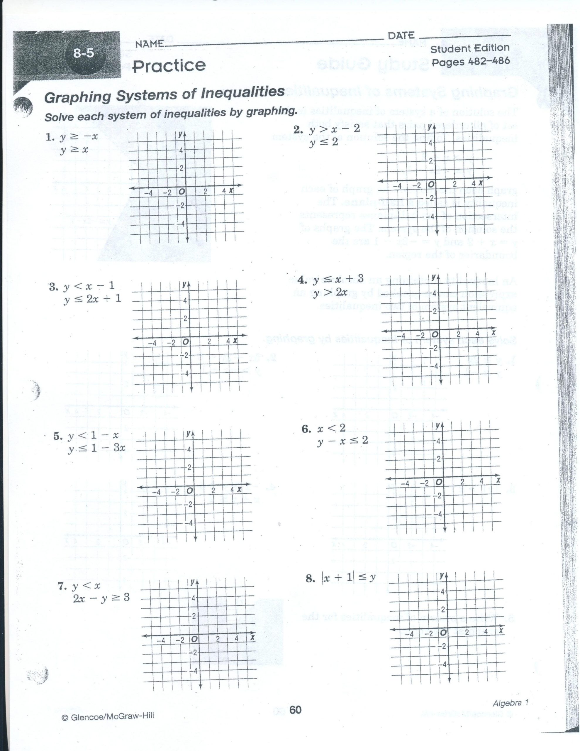 Systems Of Linear Inequalities Worksheet Worksheet Systems Linear Equations