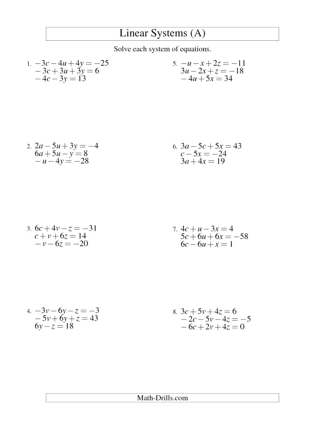Systems Word Problems Worksheet Systems Equations Word Problems Worksheet Algebra 2