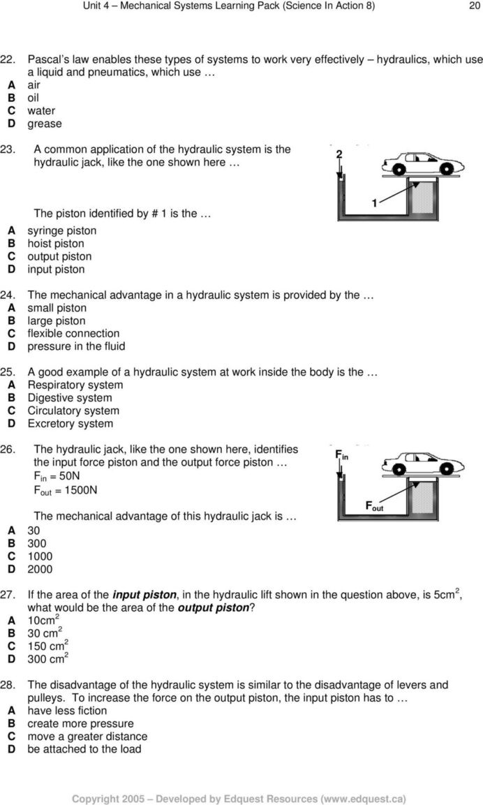 Systems Word Problems Worksheet Unit Mechanical Systems Learning Pack Science In Action