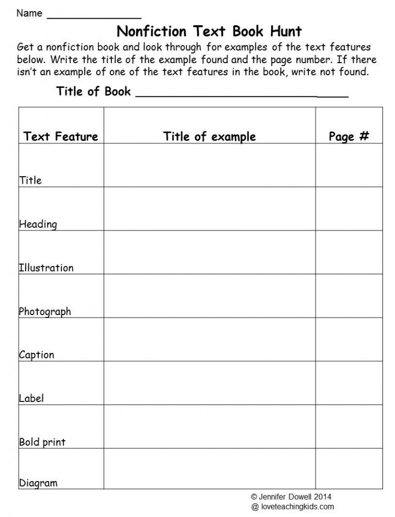 Text Features Worksheet 3rd Grade Text organization Worksheets