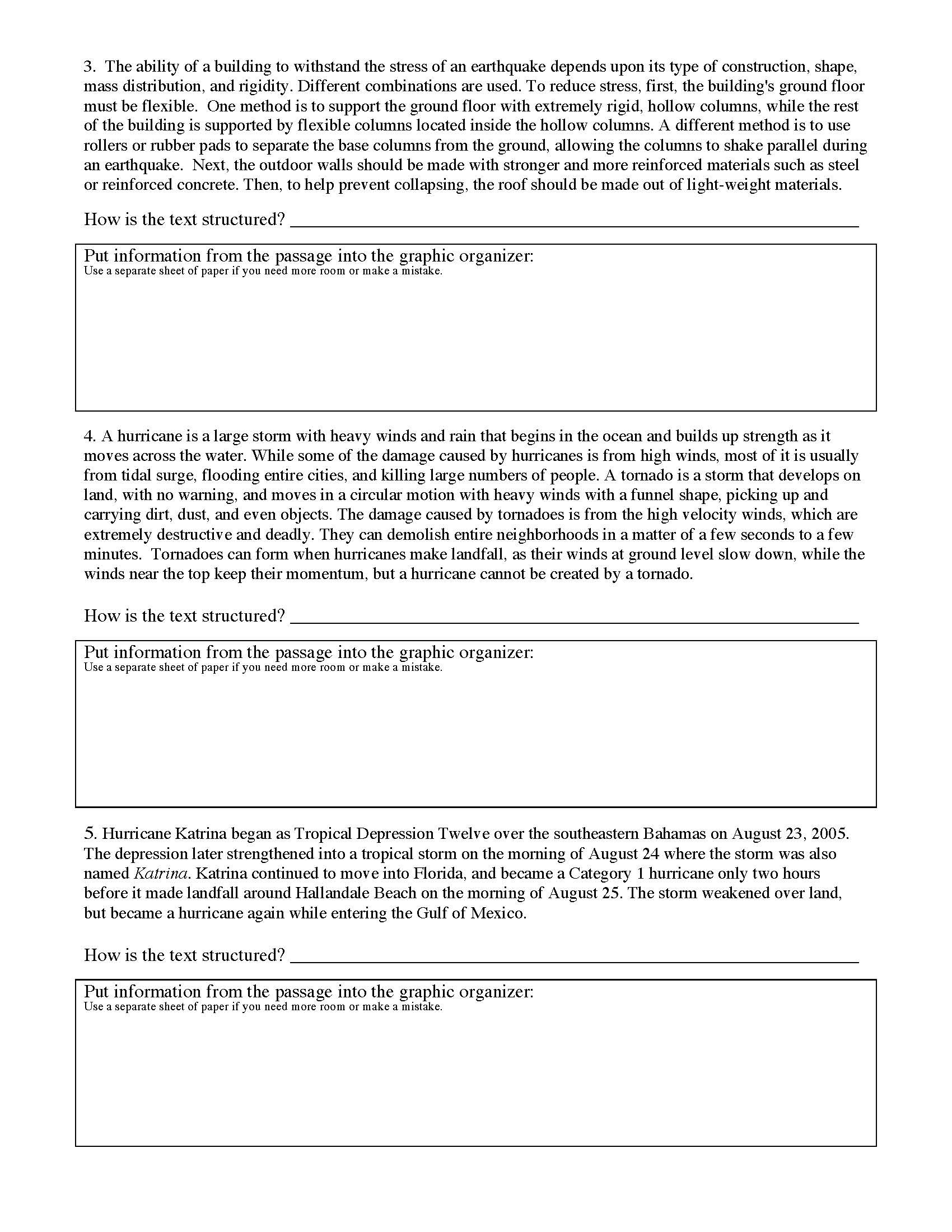 Text Structure Worksheet Pdf Text Structure Worksheet 3