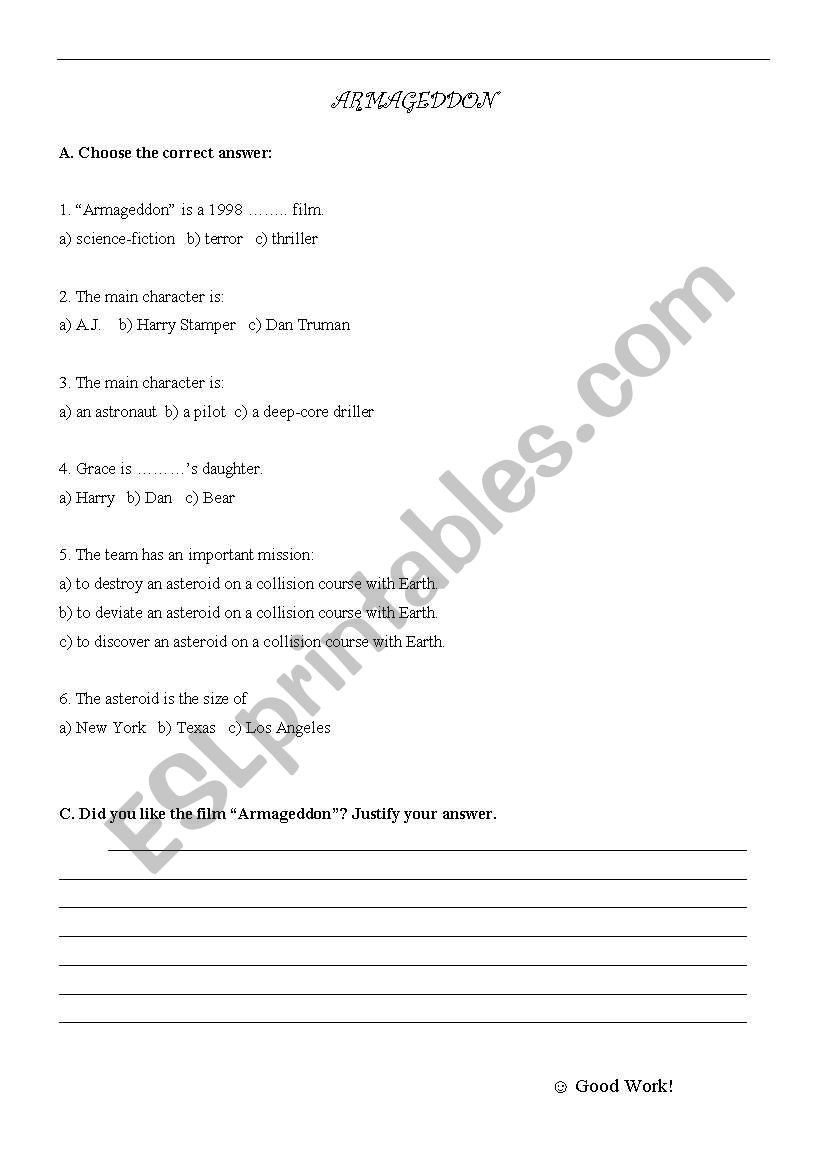 The Core Movie Worksheet Answers English Worksheets Movie