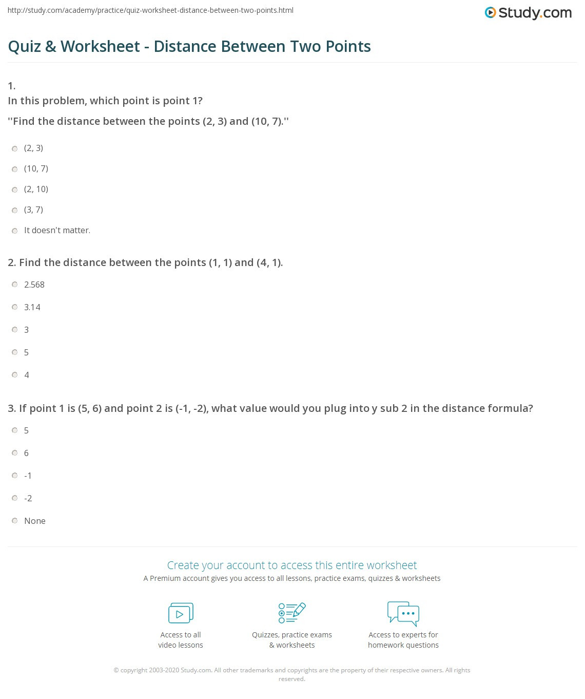 The Distance formula Worksheet Answers Distance Worksheets