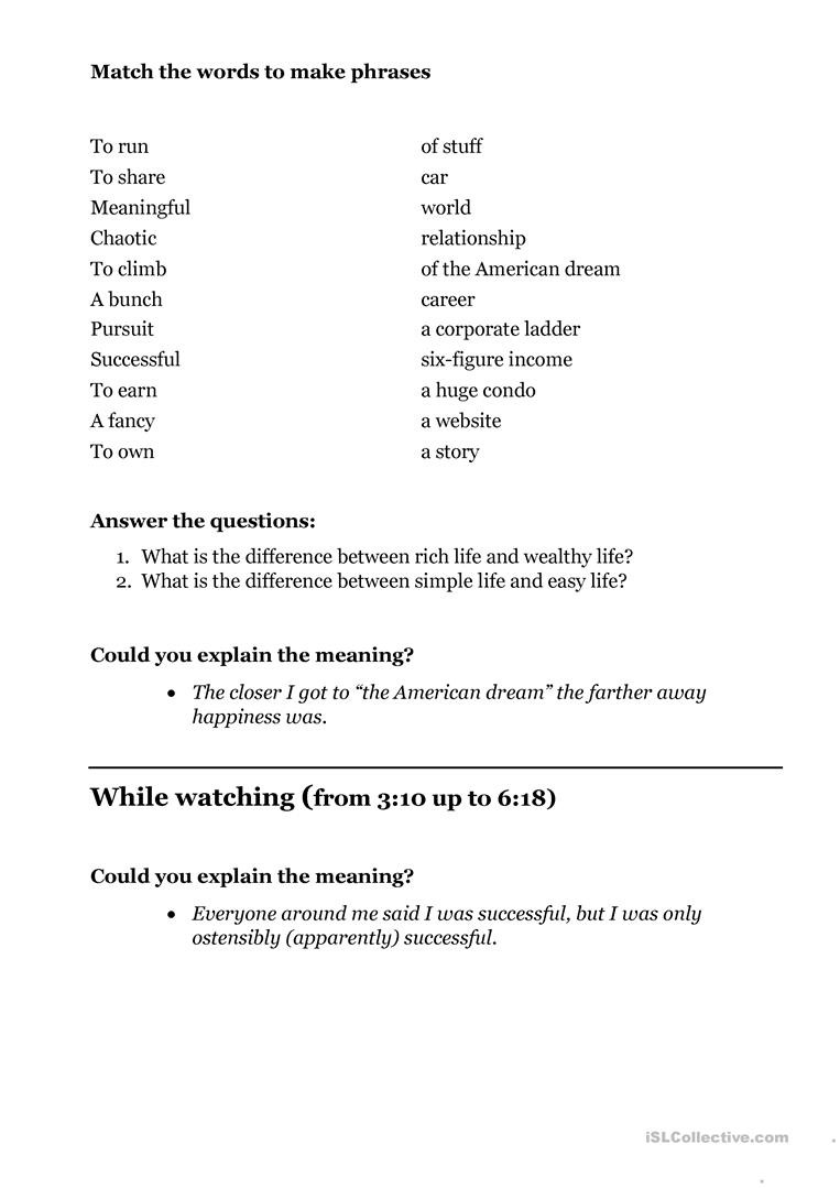 The Story Of Stuff Worksheet A Rich Life with Less Stuff by the Minimalists Ted Talk