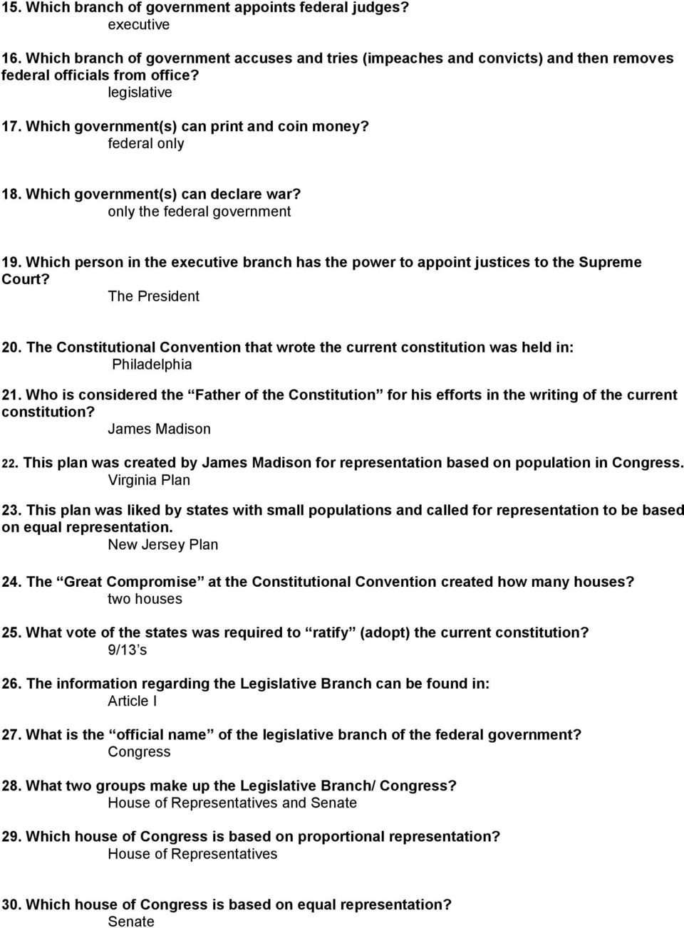 The Us Constitution Worksheet the Us Constitution Worksheet Virginia Plan Answers