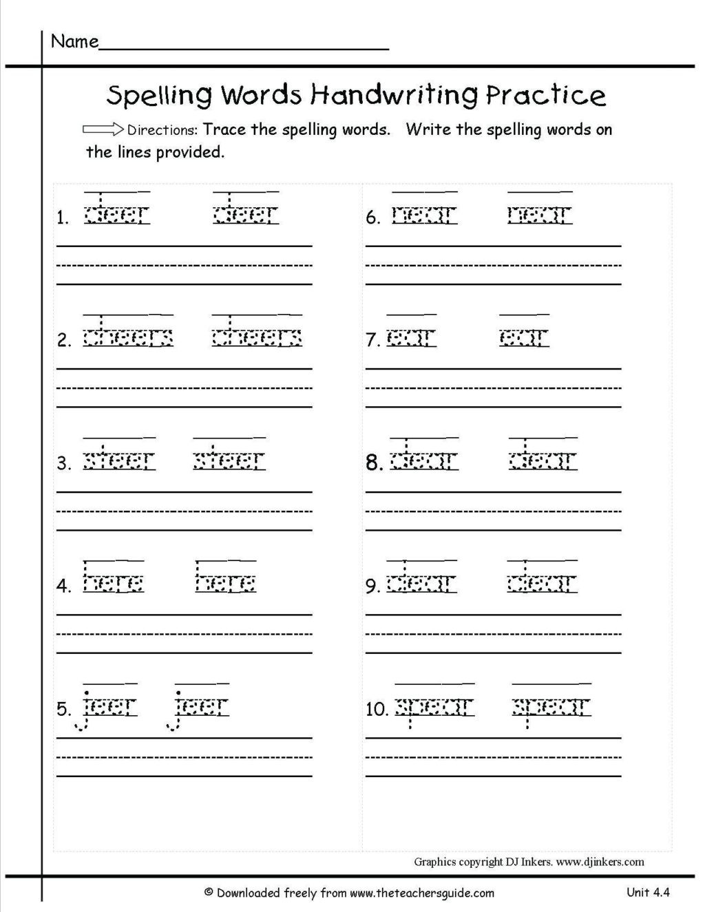 Third Grade Writing Worksheet Worksheet 3rd Grade Handwritingksheets Pdf to Her with