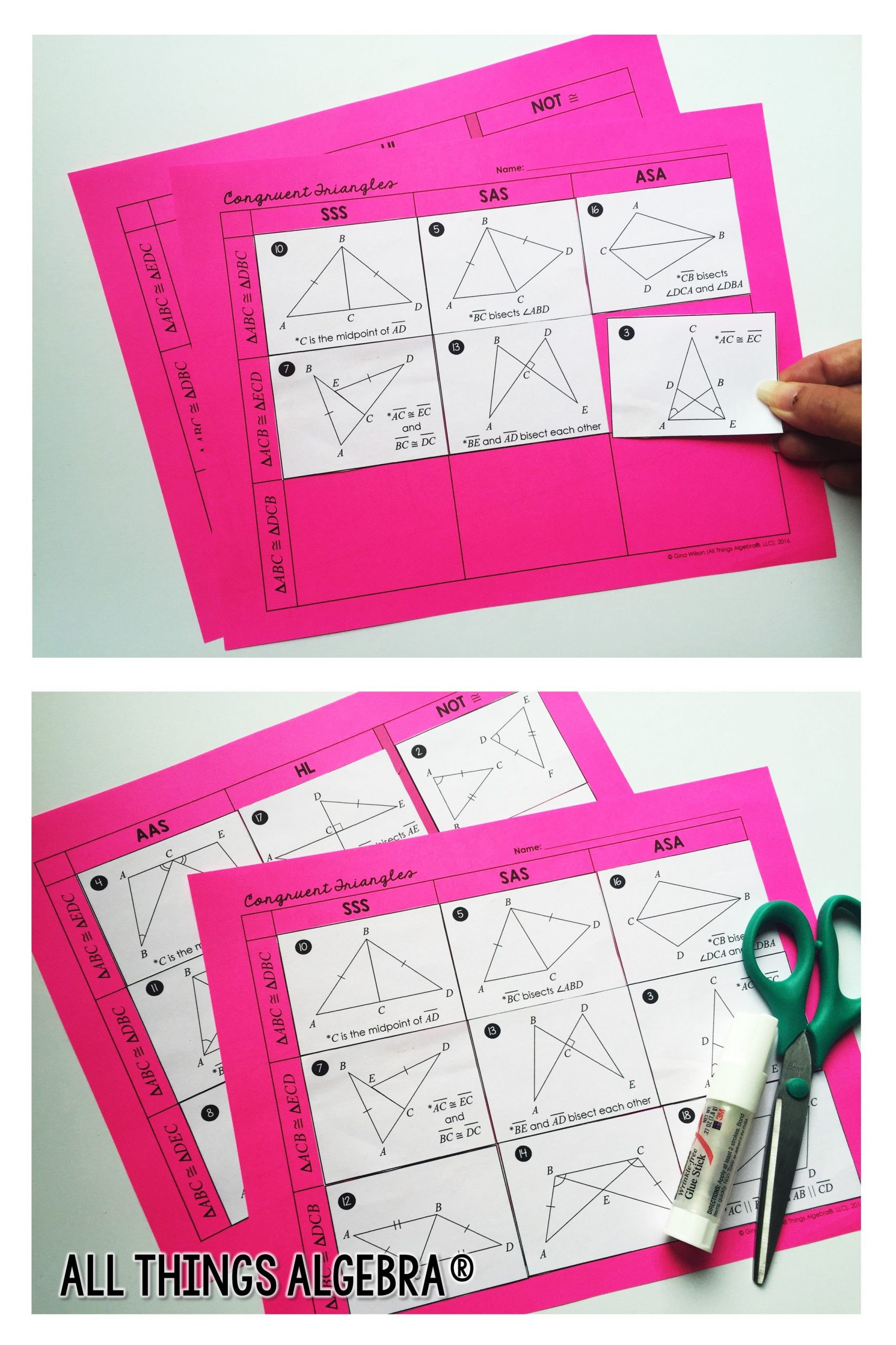 Triangle Congruence Practice Worksheet Pin On Math Grades 7 12