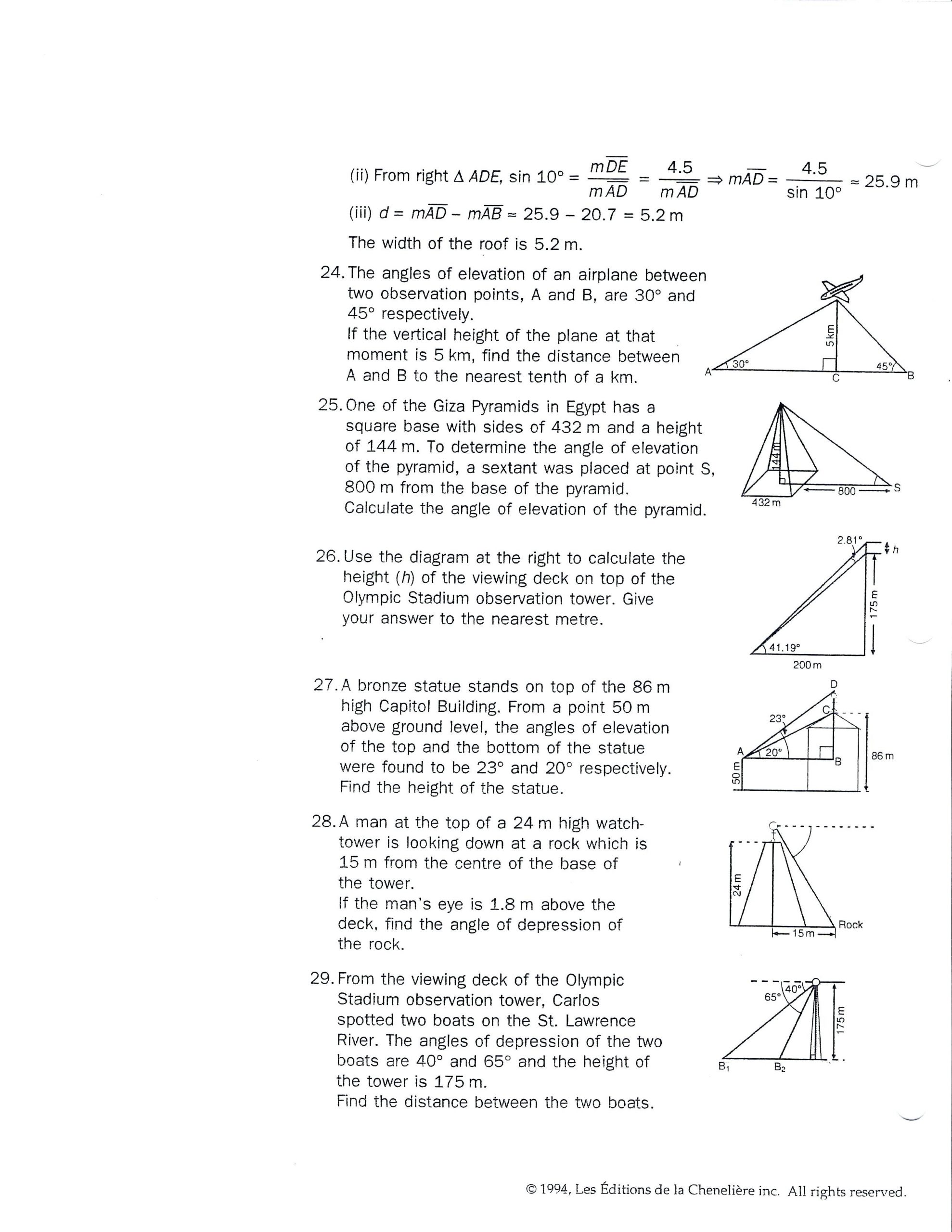 Trig Word Problems Worksheet College Math Problems with Answers Lovely Trigonometry