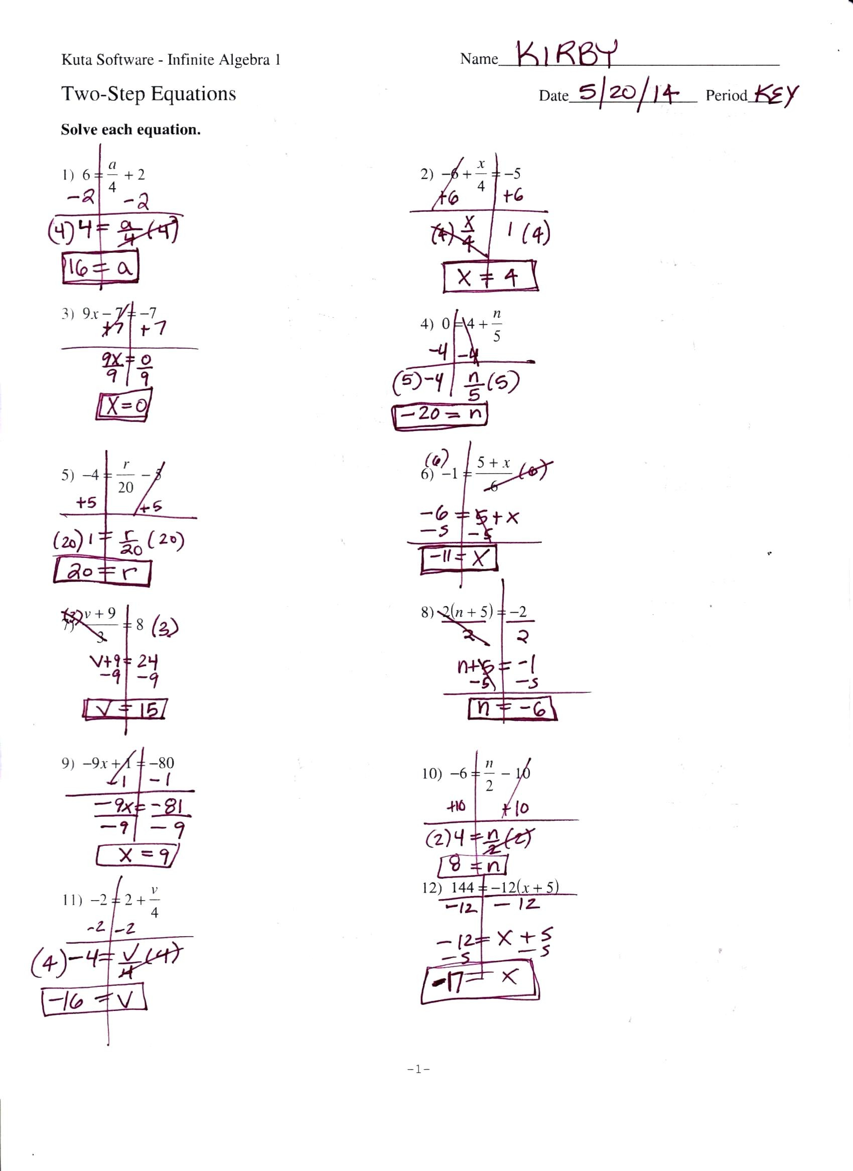 Two Step Equation Worksheet Two Step Equations Worksheet with Fractions and Decimals