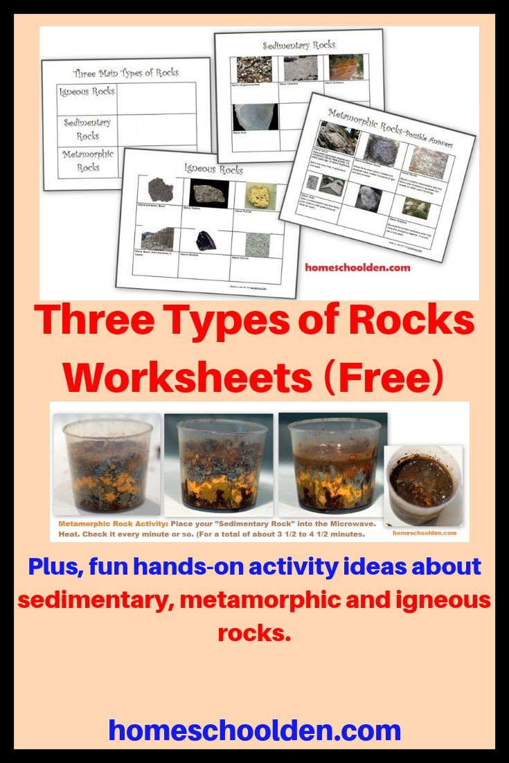 Types Of Rock Worksheet Three Types Of Rocks Worksheets Free