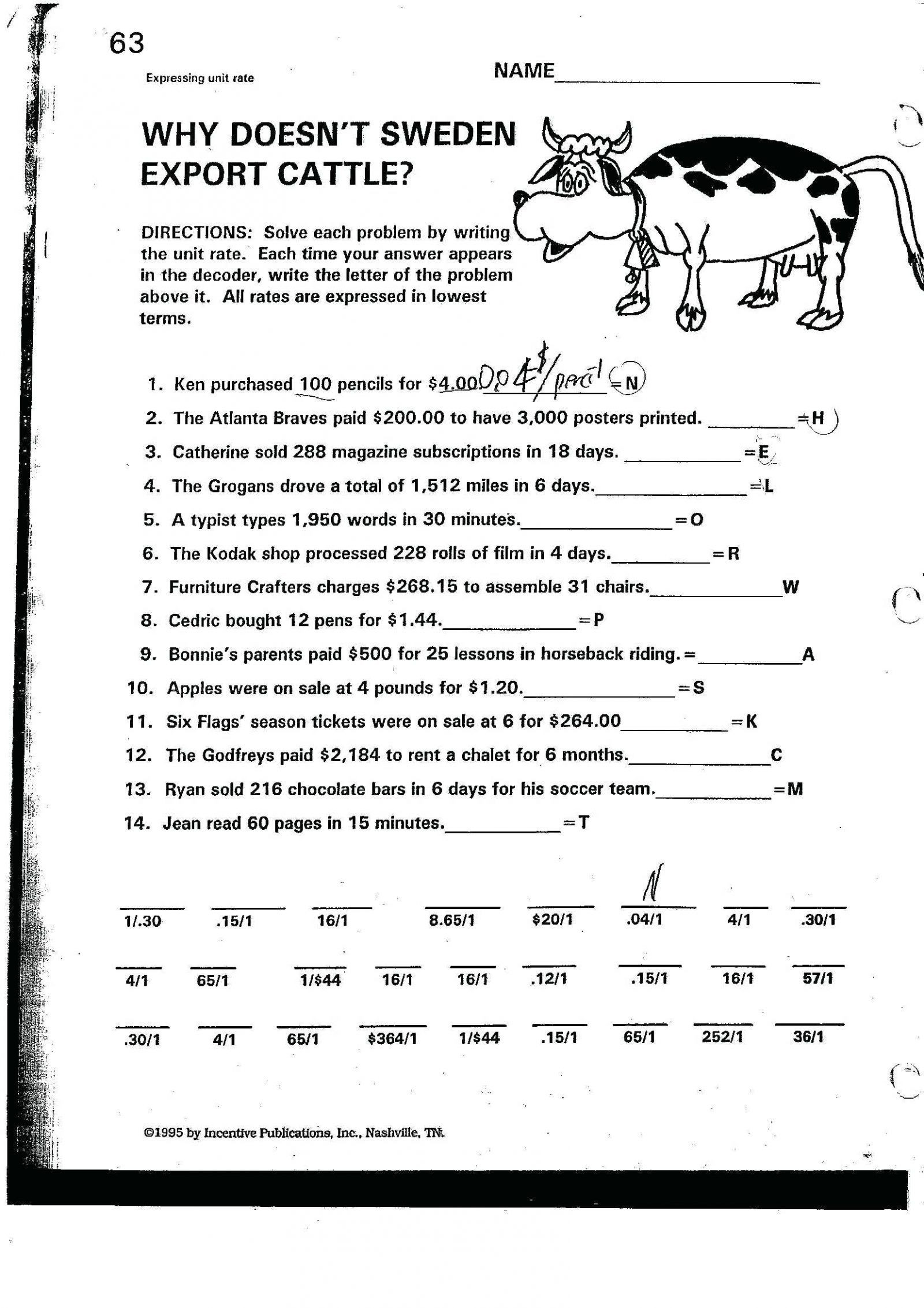 Unit Rate Worksheet 7th Grade 41 Simple Ratio Worksheets Design