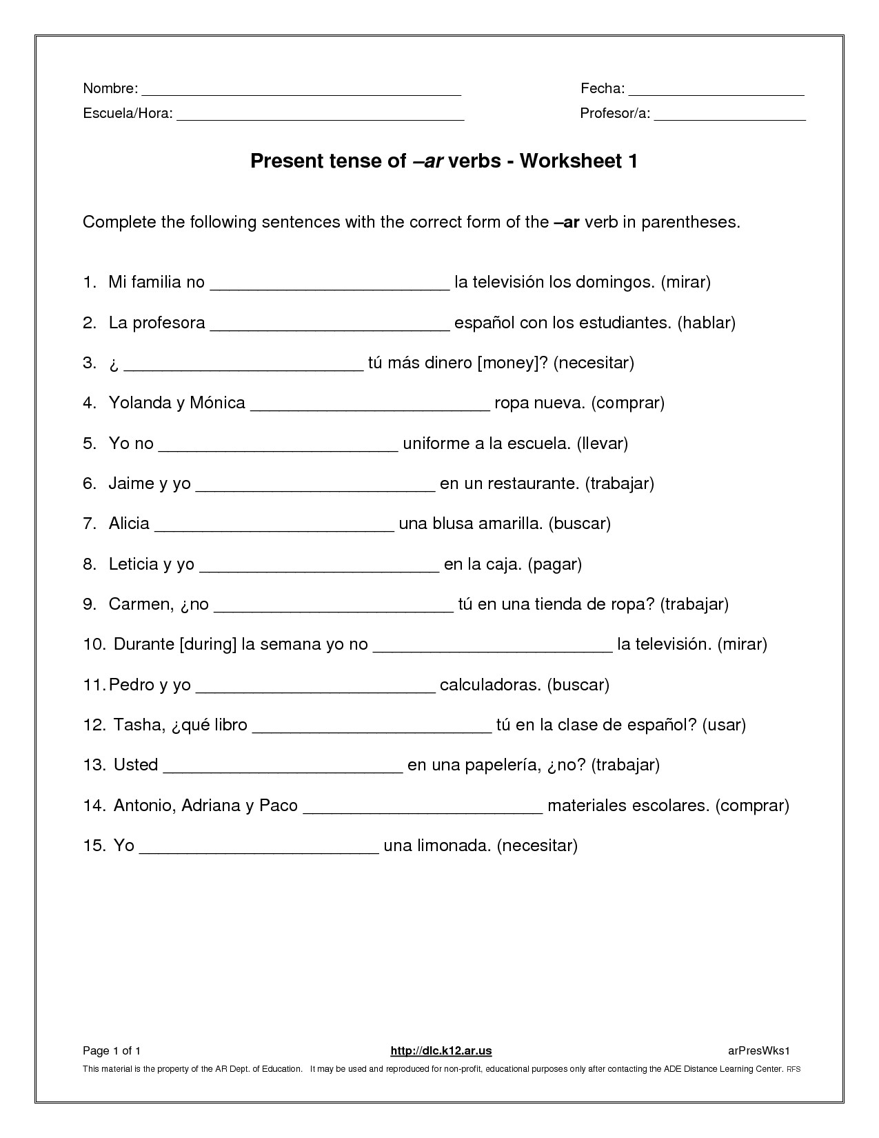 Verbs Like Gustar Worksheet Gustar Spanish Worksheet