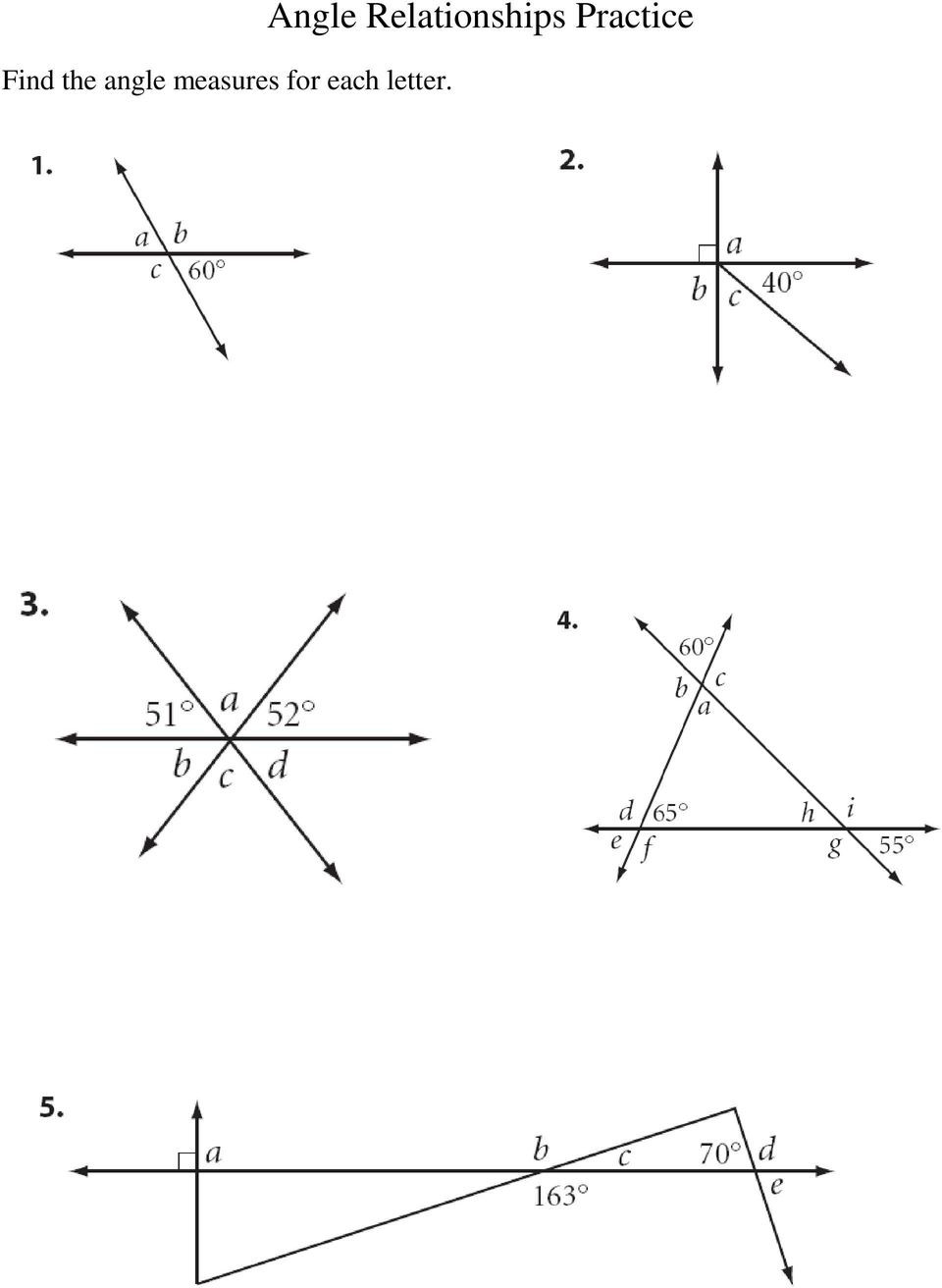 Vertical Angles Worksheet Pdf Lesson 1 Section 2 5 Angle Relationships Pdf Free Download