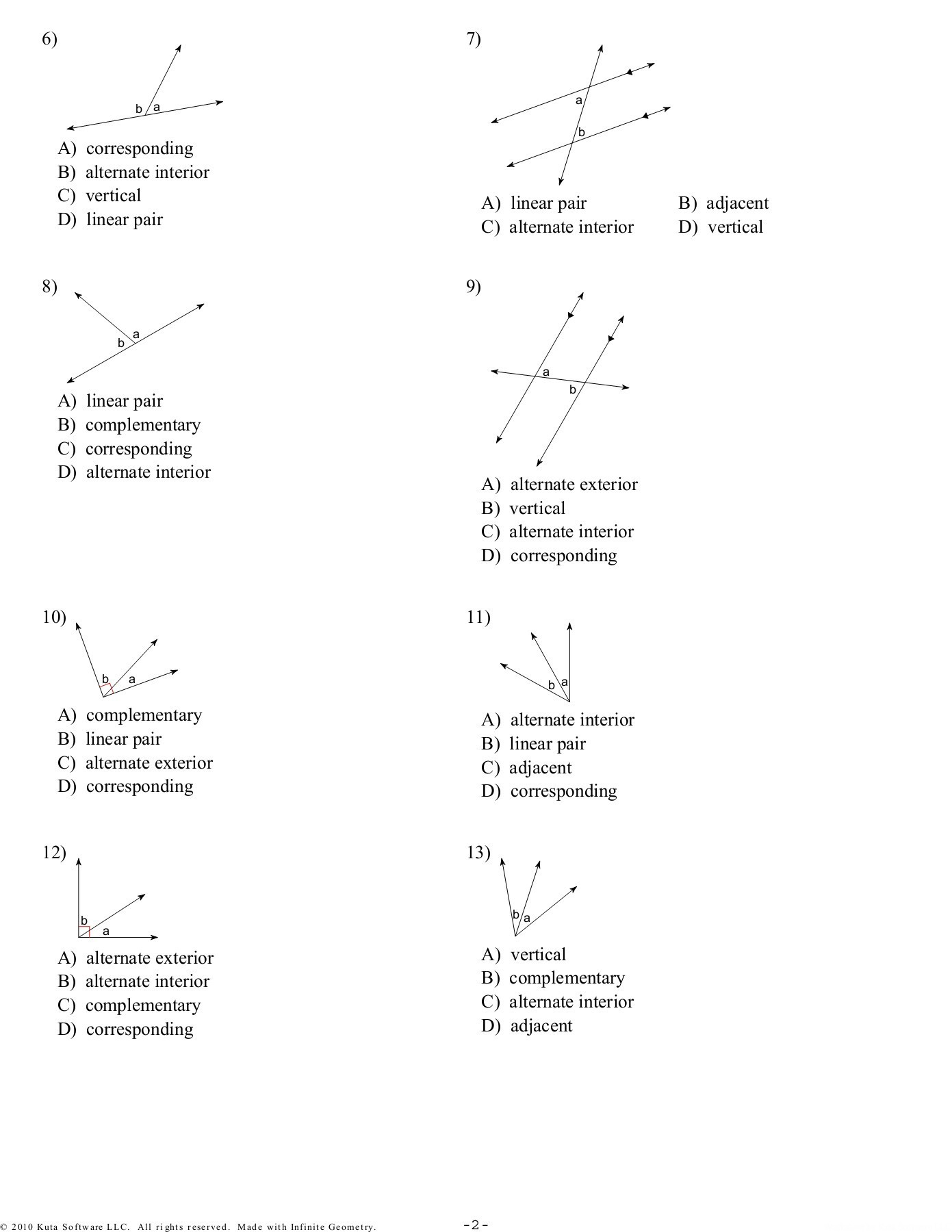 Vertical Angles Worksheet Pdf Relationships Between Angles Deeringmath Pages 1 9