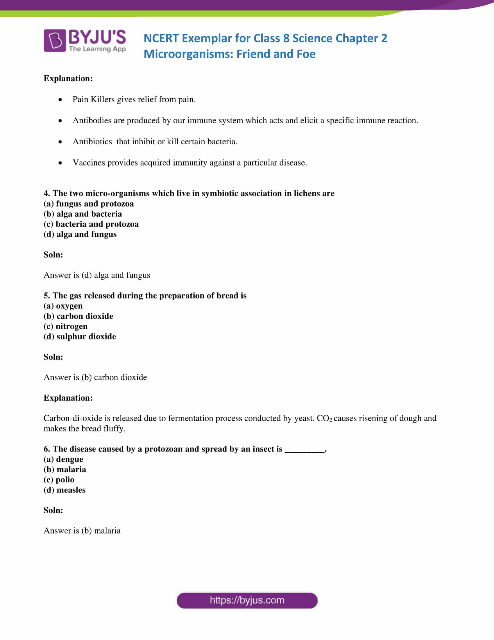 Virus and Bacteria Worksheet Answers Ncert Exemplar Class 8 Science solutions Chapter 2