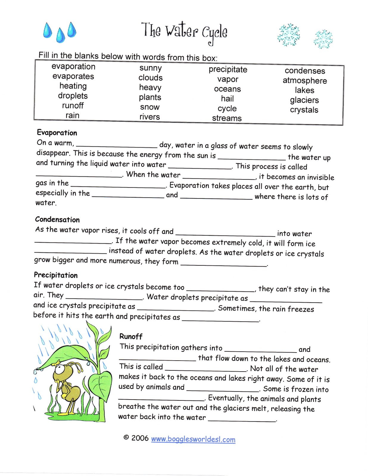 Water Cycle Worksheet Middle School Water Cycle Worksheet Middle School