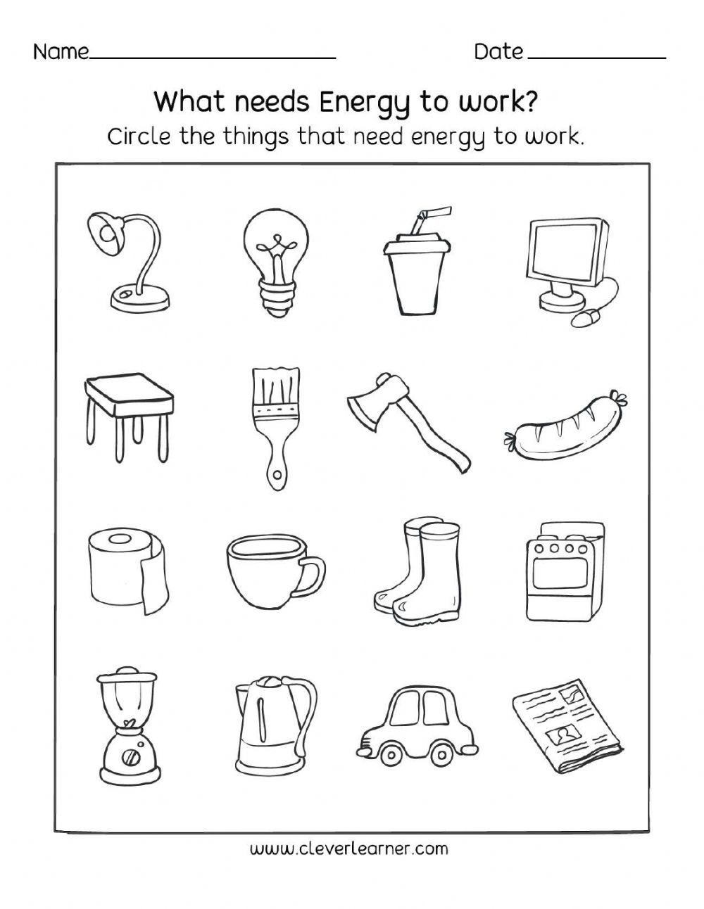 Work and Energy Worksheet Energy and Work Interactive Worksheet