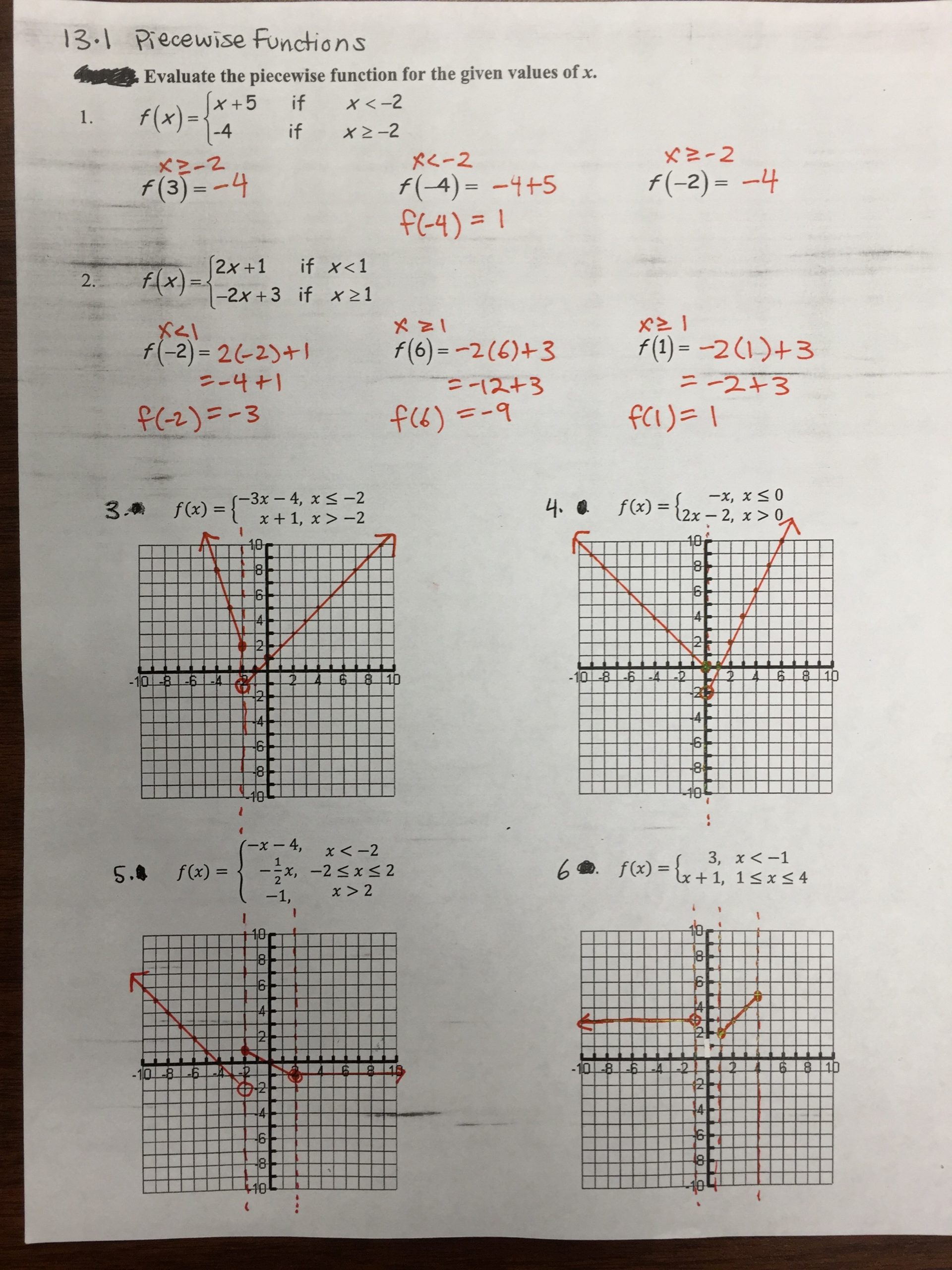 Worksheet Piecewise Functions Answer Key Worksheet Piecewise Functions Answers Key