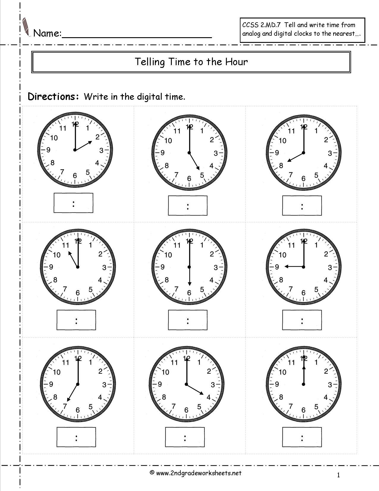 Writing Equations From Tables Worksheet Telling Time Worksheets Half Hour Kids Math Free First Grade