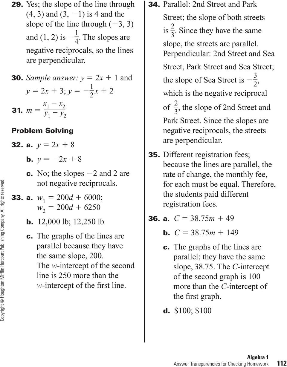 Writing Linear Equations Worksheet Answers Answers for the Lesson Write Linear Equations In Slope
