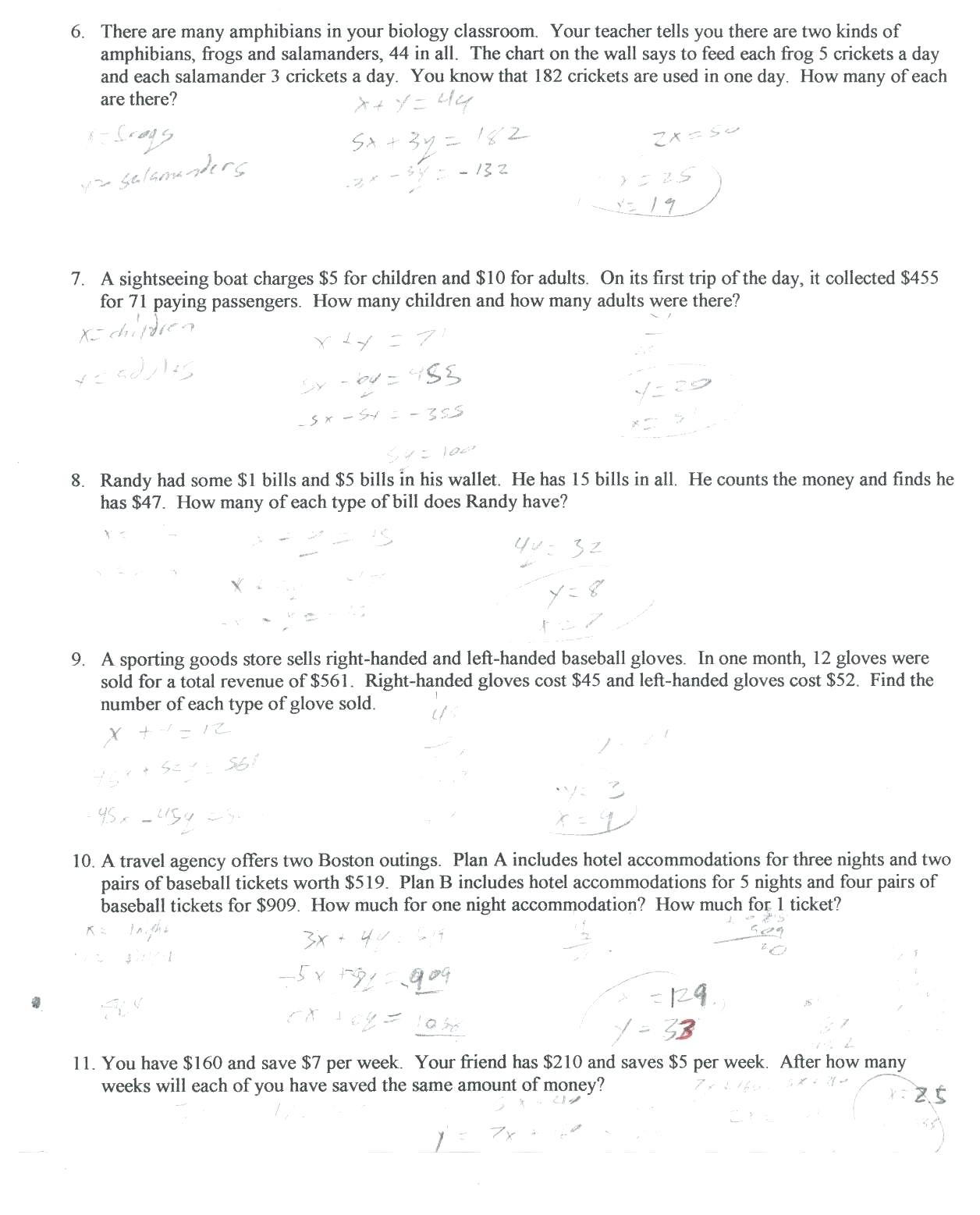 Writing Linear Equations Worksheet Answers Writing Linear Equations Worksheet Answers Nidecmege